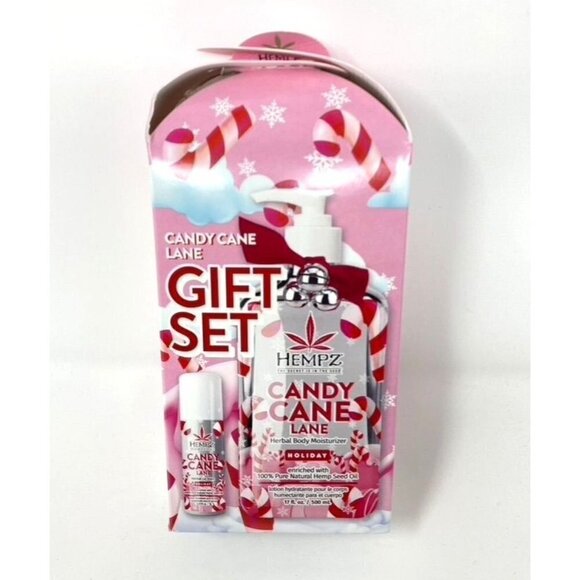 HEMPZ Candy Cane Lane Gift Set Limited Edition Body Lotion Lip Balm - Picture 2 of 8